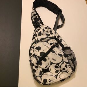 Disney Black and White Jack Skellington Skull Crossbody Bag